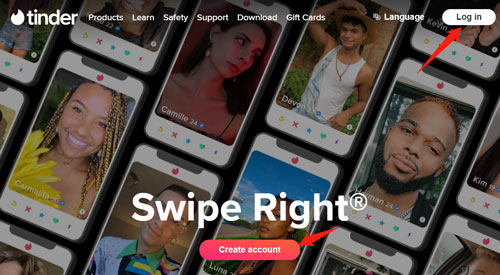 try tinder on web browser