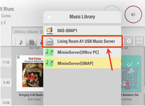 play tidal on lumin player via usb drive