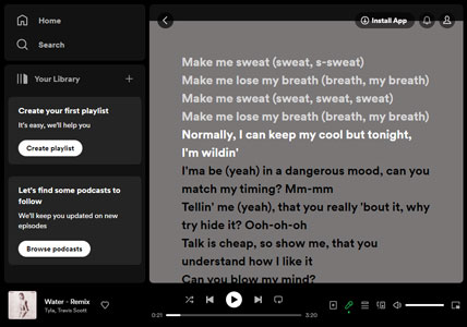 view lyrics on spotify desktop