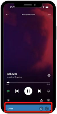 show spotify lyrics on mobile