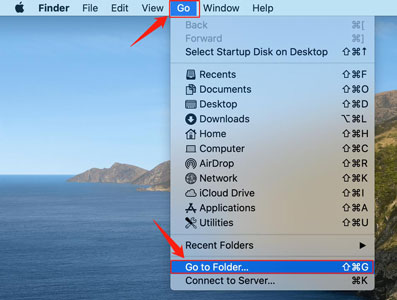 go to finder option on mac finder