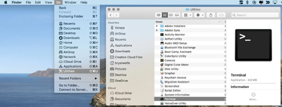 terminal on macos catalina