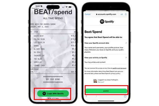 make spotify receipt