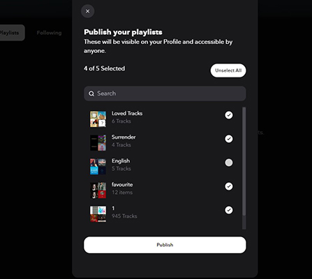 confirm publish playlist