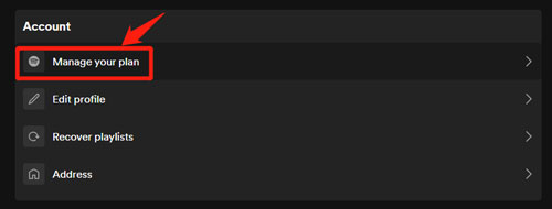 manage spotify plan