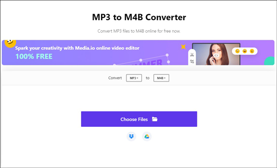 mediaio mp3 to m4b converter online