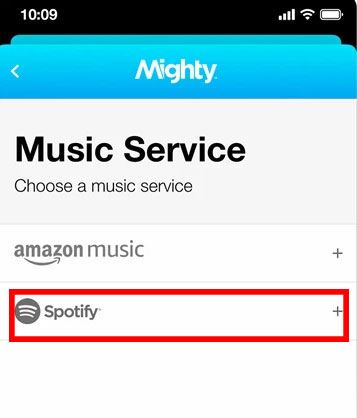 choose spotify as music service for mighty