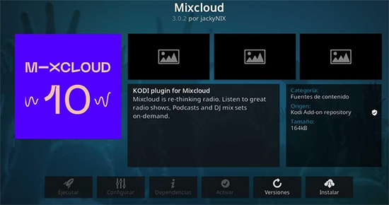 mixcloud addon