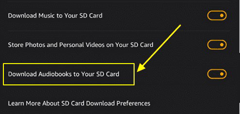 store audible books on sd card on kindle fire