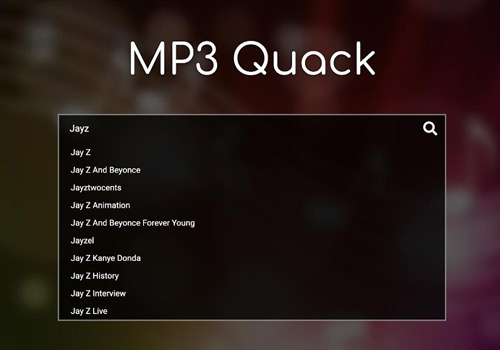 search for music in mp3 quack