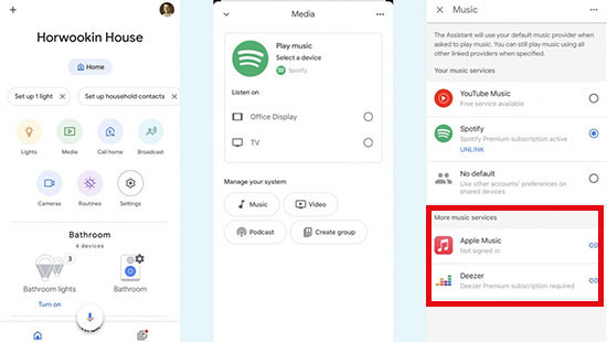 connect spotify account to google home