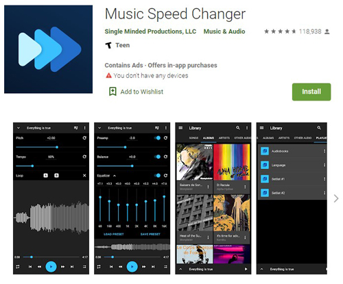 music speed changer on android