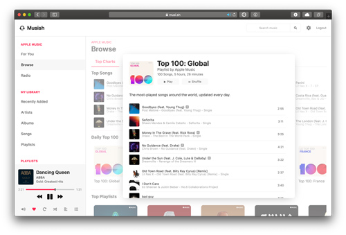 musish web player for apple music