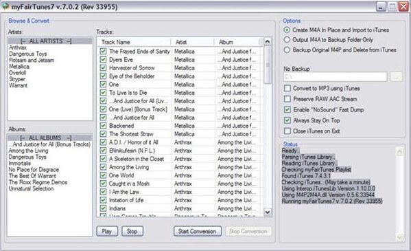 myfairtune m4p to mp3 converter freeware