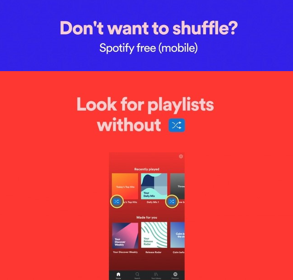 no shuffle playlist on spotify