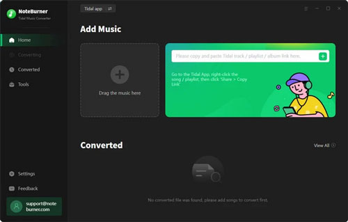 how to use noteburner tidal music converter