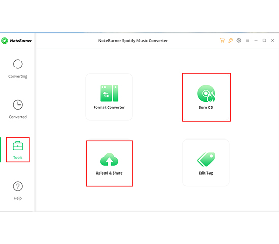 tools setting of noteburner spotify music converter