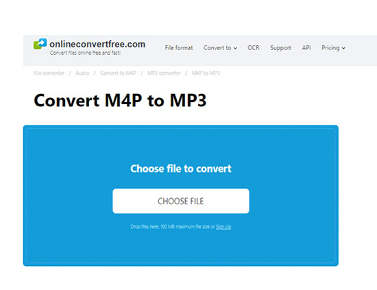 convert m4p files to mp3 online via onlineconvertfree