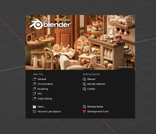 open blender program on computer