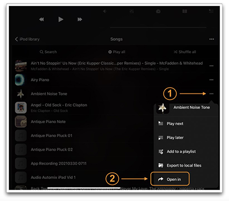 open spotify music files in files app