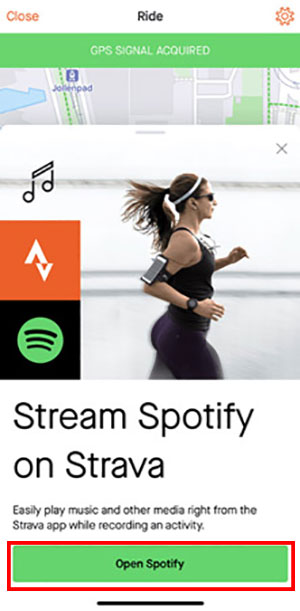 open spotify strava