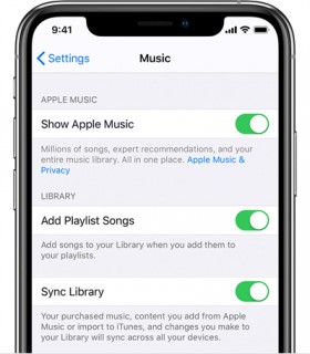 sync apple music library iphone