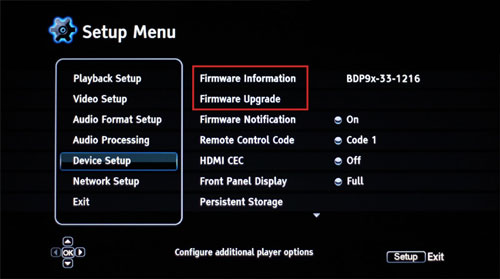 check oppo blu ray player firmware vision on mediacontrol