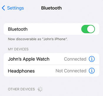 toggle off the bluetooth button