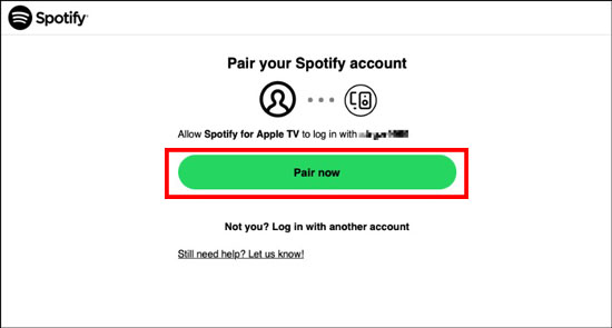 pair your spotify account to apple tv