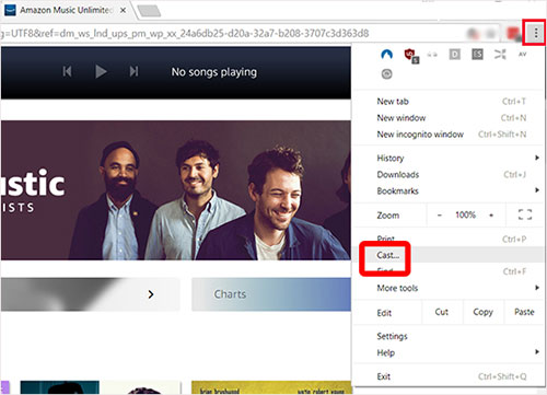 play amazon music on google home via chrome browser