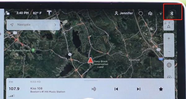 bluetooth icon on tesla