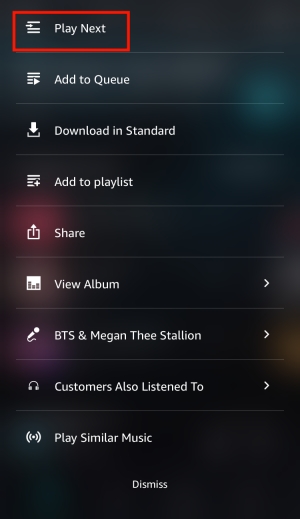 play next button on amazon music