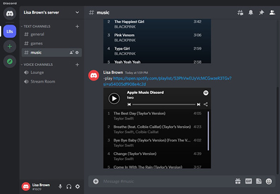 play apple music on discord via spotify