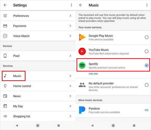 play spotify music on google pixel