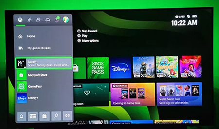 control spotify on xbox one using controller