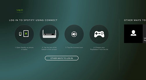 login spotify on ps4