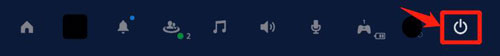 locate power icon on ps5