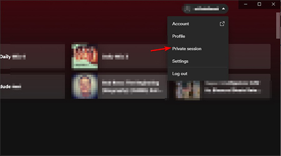 spotify desktop private session