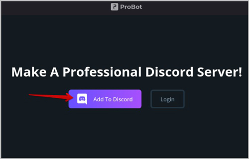 add probot to discord