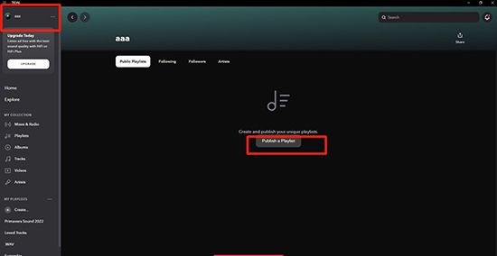 publish a tidal playlist desktop