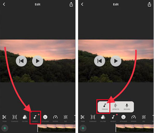 put spotify music on tiktok via inshot on mobile