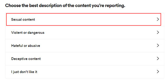 reason for report explicit content on spotify
