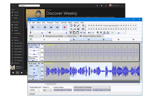 record spotify with audacity