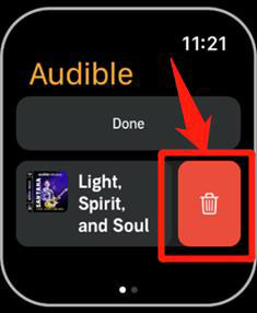remove audible audiobooks from apple watch
