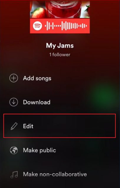 reorder spotify songs by edit feature