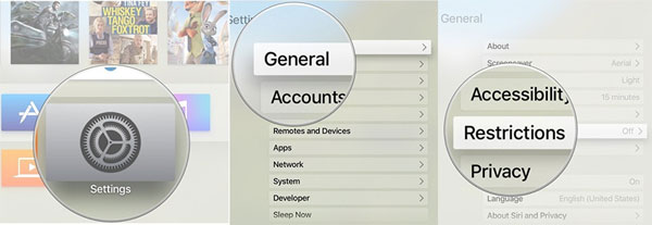 restrictions setting on apple tv