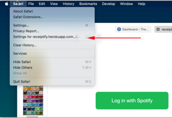 safari settings for receiptify on mac