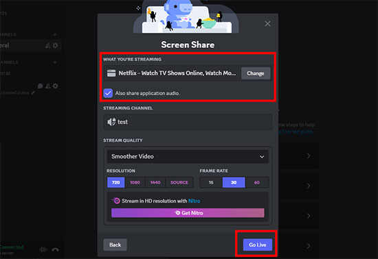 screen share tidal on discord
