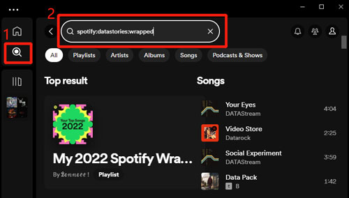 search for spotify wrapped 2023 manually