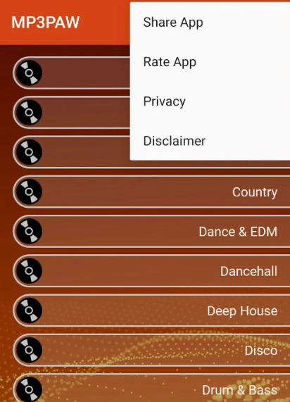 search mp3paw music to download on android
